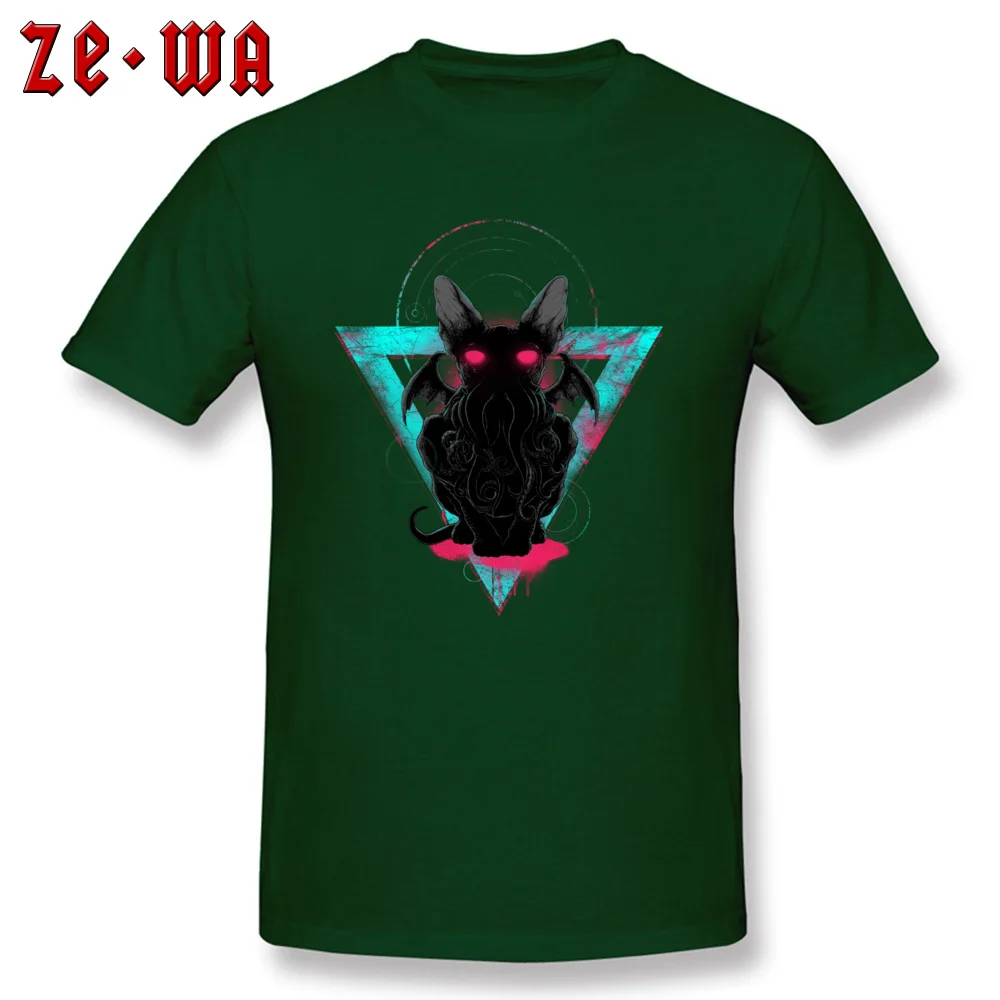 Cathulhu II 100% Cotton Fabric Mens Short Sleeve Tees Printed Mother Day T Shirt Casual Tops Tees 2018 Hot Sale O-Neck Cathulhu II dark