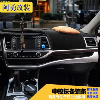 

Yandex Instrument panel trim strip under control bright dashboard birght carbon fiber abs chrome for toyota highlander 2015