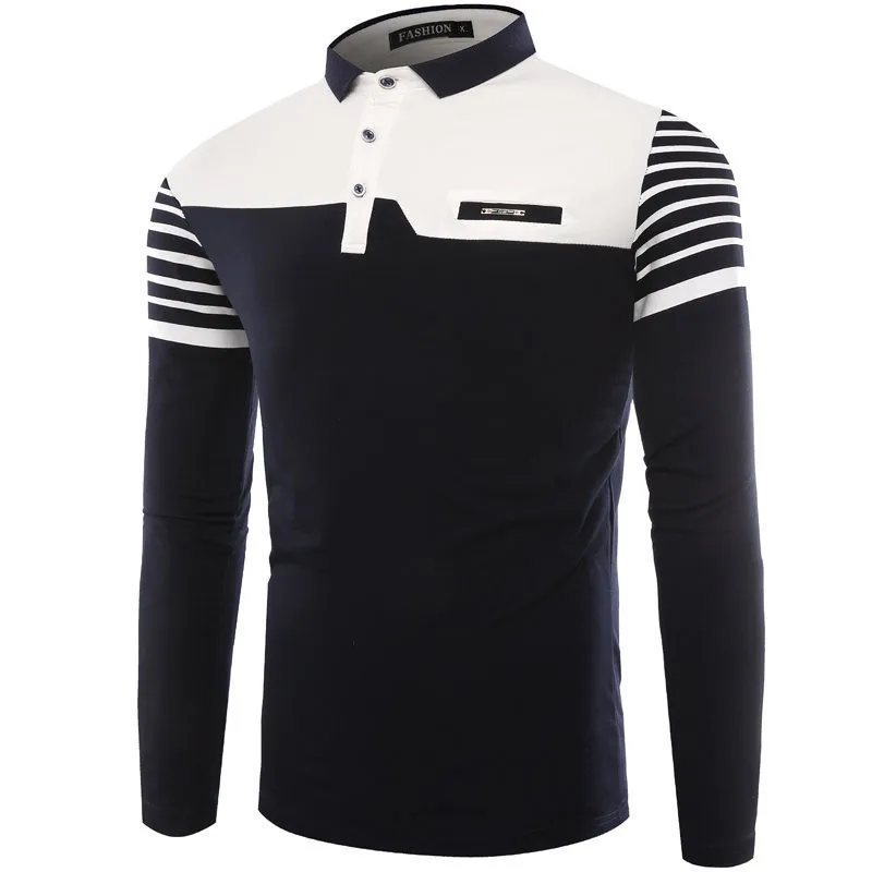  Brand Men Polo Hombre Shirt Mens Fashion Collar shirts Long Sleeve Casual Camisetas Masculinas Plus