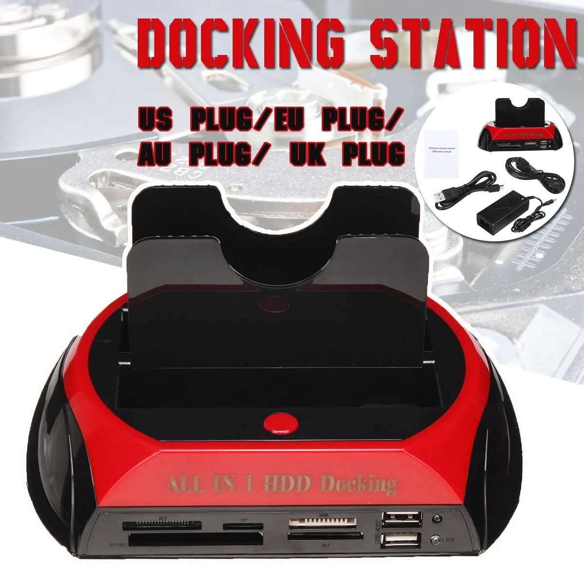 S SKYEE HDD док-станция HDD корпус двойной слот 2,5 3,5 ридер USB 2,0 для жесткого диска SATA с IDE Док-станция черный красный