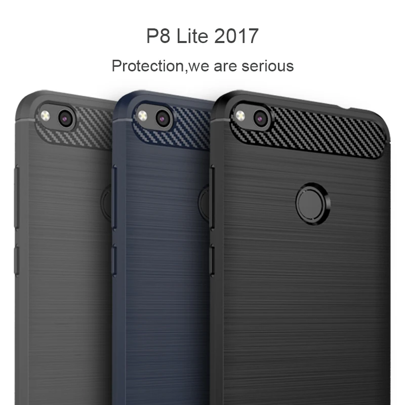 

silicon Cases for huawei p8 lite 2017/ honor 8 lite carbon fiber tpu cover for hauwei p8lite 2017/honor8 lite