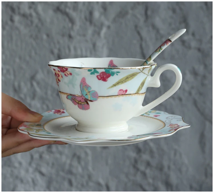 Любовь к цветам вишни, керамические кофейные чашки, английский послеобеденный чайный набор, европейские чайные чашки