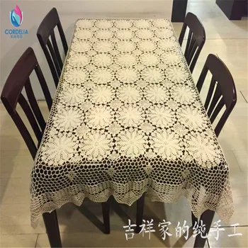 

2017 China best selling 100% natural cotton crochet table cover for wedding decoration as innovative household item tablecloth