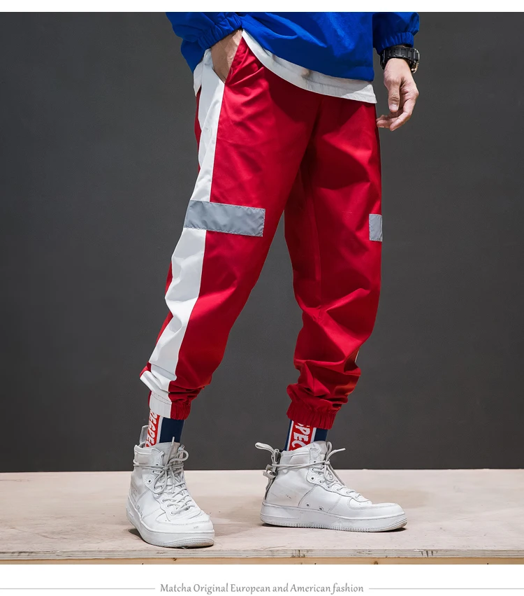 LAPPSTER Мужские Светоотражающие бегуны в стиле хип-хоп мужские корейские модные уличные тренировочные брюки пара боковых полосатых брюк размера плюс