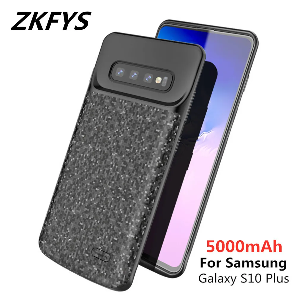 

ZKFYS Portable Power Case 5000mAh External Charger Battery Case For Samsung Galaxy S10 Plus Back Clip Battery Charger Cover Case