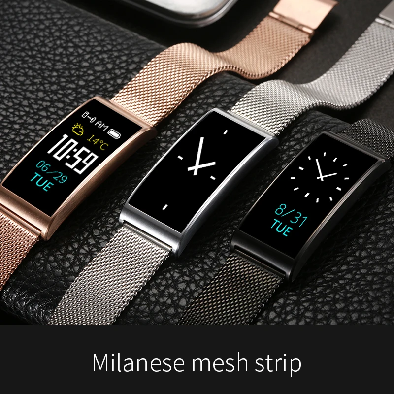 EXRIZU X3 Color Display IP68 Waterproof Bluetooth Smart Wristband Heart Rate & Blood Pressure Monitor Wrist Band for iPhone 8 X