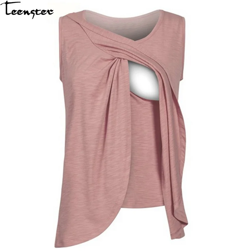 

Teenster Breastfeeding Clothes Summer Short Sleeve Nursing Tops Pregnancy Shirts Maternity Woman Plus Size T Shirt Mom Tee