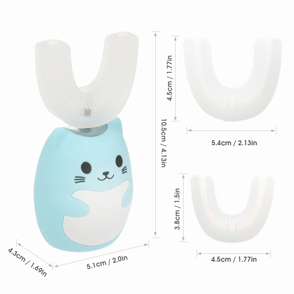 Lanbeibei Детская электрическая зубная щетка u-образная умная звуковая подзаряжаемая зубная щетка 3 режима функция для малышей Уход за полостью рта