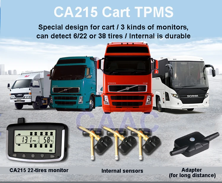 Система контроля давления в шинах TPMS для грузовиков с 6 внутренними датчиками