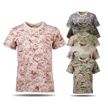 Мужская Новая камуфляжная летняя быстросохнущая футболка с круглым вырезом и коротким рукавом, тактические военные дышащие футболки разных цветов