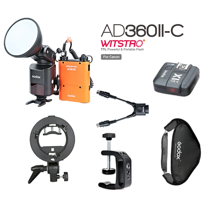 Godox AD 360 MARK II AD360II C TTL Мощная Вспышка + PB960 оранжевый блок питания X1C передатчик | Фотовспышки -32515457876