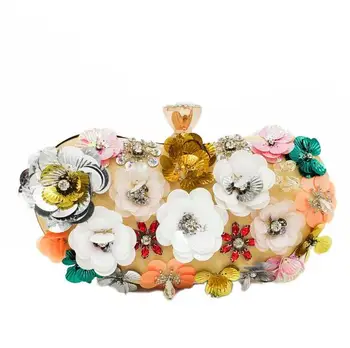 

Elegant Women Flower Evening Clutch Bag Wedding Dress Bridal Floral Handbags and Purses Bolsos Mujer de Noches MIL1131