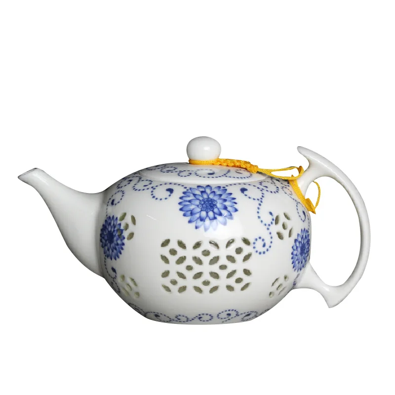 Цзиндэчжэнь фарфоровый чайник керамика кунг-фу большой емкости синий и белый чайники 500 мл