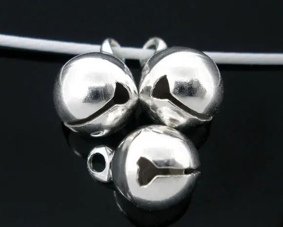 

DoreenBeads 15 PCs Silver Plated Christmas Bell Charm Drops Findings 11x8mm