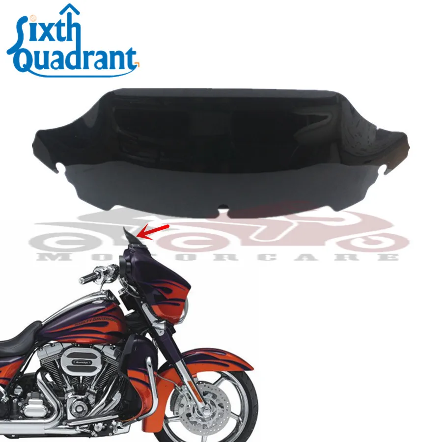 7" Black Motorcycle Wave Windshield Windscreen For Harley Touring