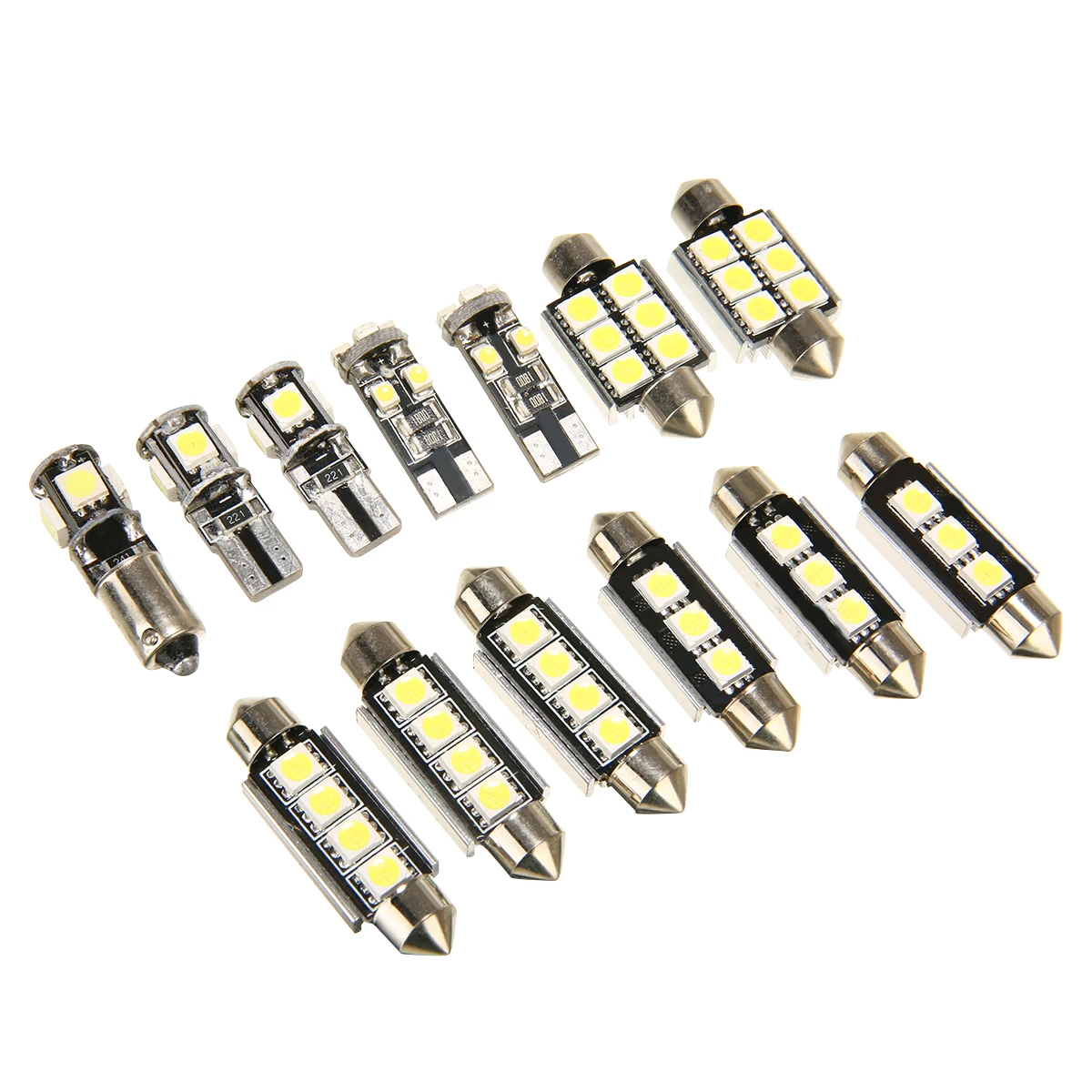 Mayitr 13pcs/set 12V 6000K White Front Rear Light Car Interior LED Light Bulb Kit For V-W 2010-2015