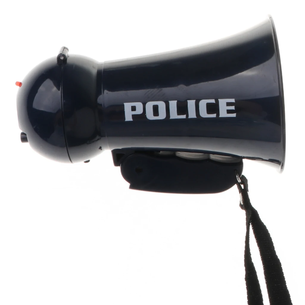 Toys Police Megaphone w/ Siren Sounds for Policeman Costume Dress Up- Boy Detective Officer Role Play Game