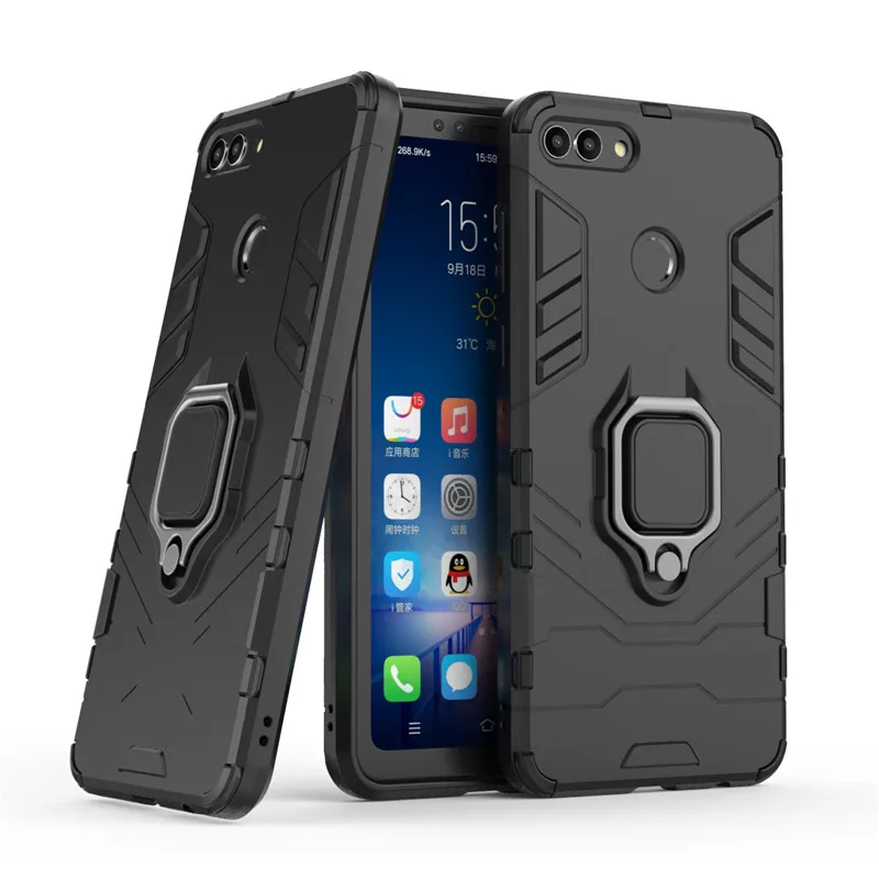 

Shockproof Kickstand Armor Case For Huawei Y9 2018 2019 P Smart 2019 Heavy Duty Protection Hard PC TPU Cover For Huawei Wheat 7