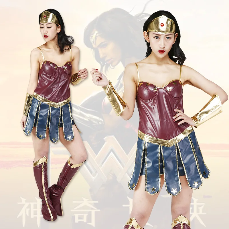 

Wonder Woman Cosplay Justice League Wonder Woman Cosplay Costume Dress Adult Women's Halloween Carnival Party Costume