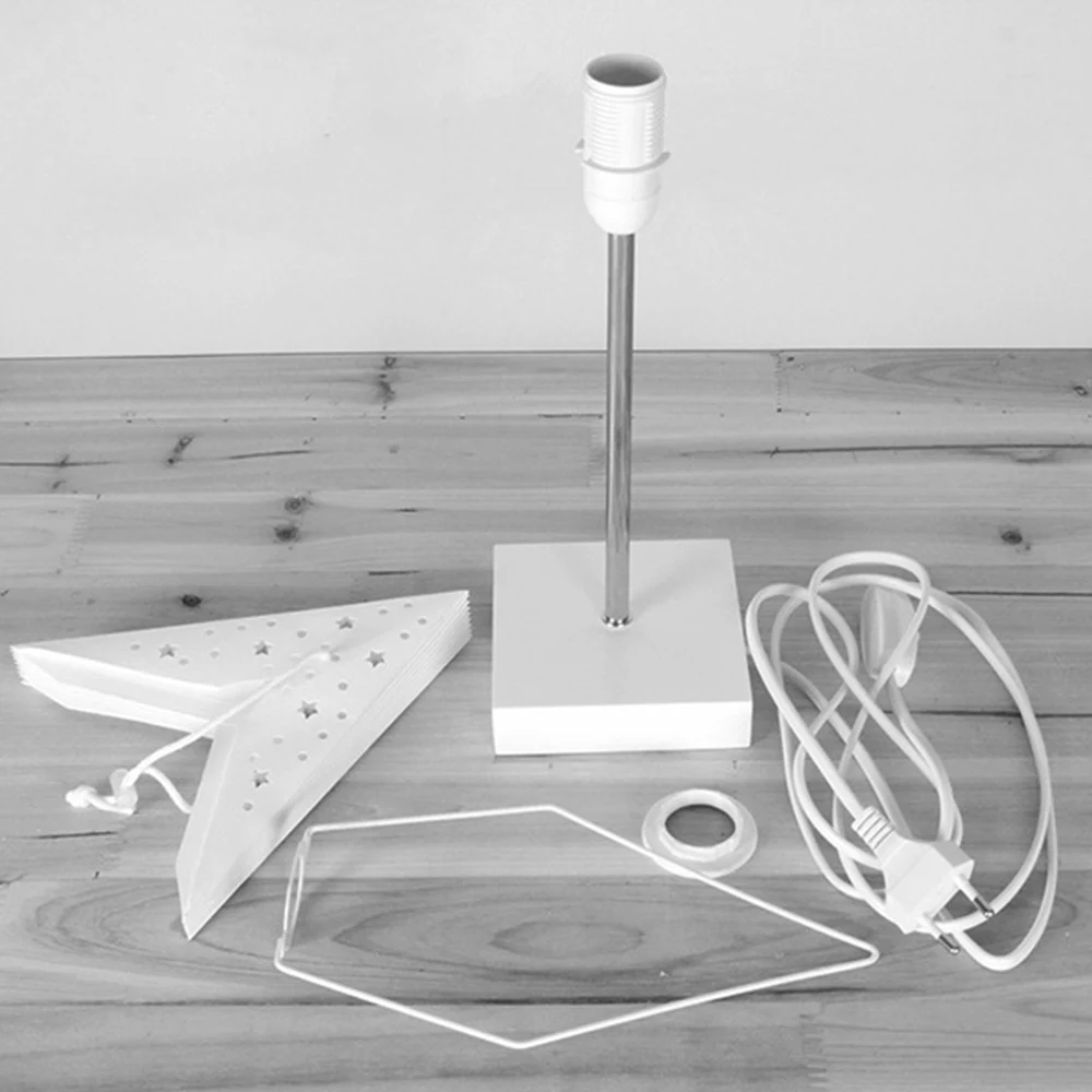 Светодиодный настольный светильник, настольная лампа, бумажная звезда, деревянная лампа, Скандинавский дизайн, современный Ретро минималистичный прикроватный светильник для гостиной, настольные лампы