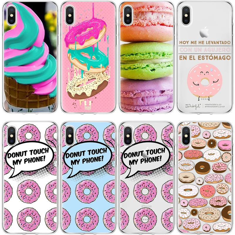 

Donut Printed Cover For iPhone X 4 4S 5 5S SE 5C 6 6S 7 8 Plus For Xiaomi Redmi S2 4A 3S Mi A1 5X Note 3 4 4X 5A 5 Pro TPU Case