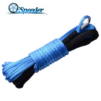 

ESPEEDER 1/4'' x 50' Synthetic Winche Tow Rope Winch Rope Cable Line With Hook 7500LBS For ATV UTV Off-Road