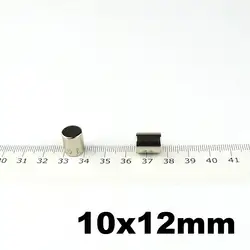 Микро-Точностью Магнит цилиндр Диаметр 10 0,394 ''маленький круглый диск 10x12 мм Сенсор мини магниты обучения, изучения 40 шт