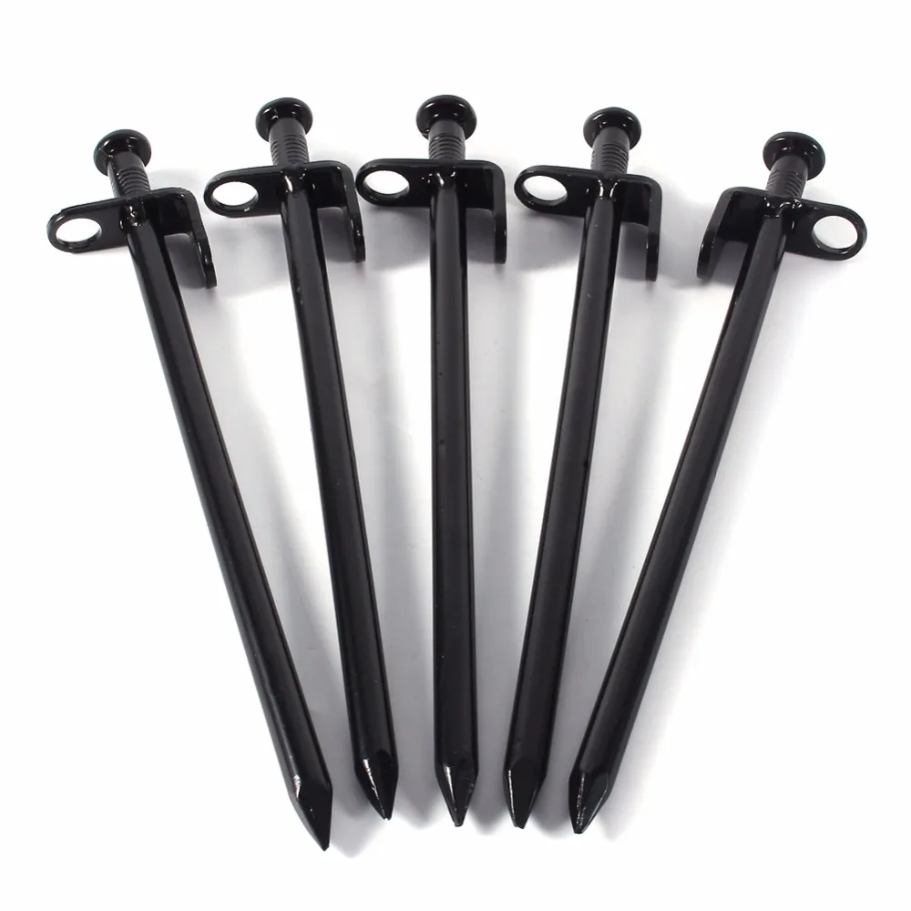 Newly 5 Pcs Plastic Screw Spiral Tent Peg Stakes Nail