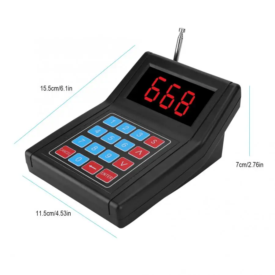 SU-668 пейджер DC3.7V 360 мАч 10-приемник пейджер Официант Вызов Беспроводной подкачки очереди система Черный 433,92 МГц система вызова передатчик
