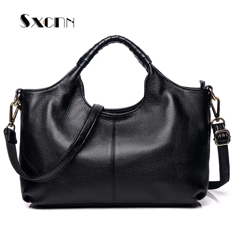

SXCNN Cow leather Ladies Hand Bags Fashion Casual luxury handbags women bags designer Large capacity Shoulder bags soft Totes