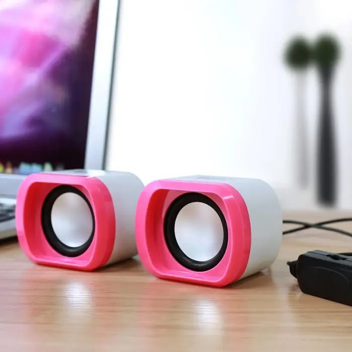 Горячая Проводные Двойные стерео колонки для ноутбука с USB питанием от басов меньше искажений