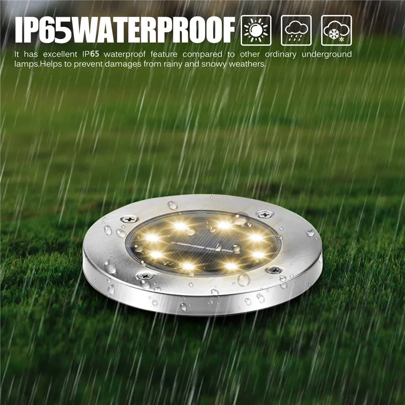 Outdoor Solar Light 12 Led in-Ground Buried Solar Lights Garden Lights Waterproof for Outdoor Walkway Lawn Pathway Yard Decking