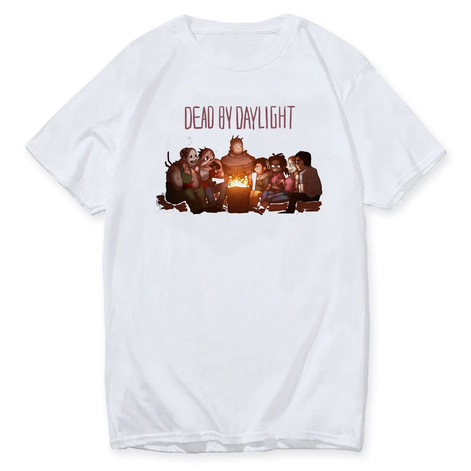 

LettBao Dead By Daylight Men T Shirt Design Short Sleeve Casual Tops White T-shirt Men Funny Harajuku Basic Mens Tshirt Tee Top