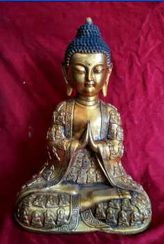 

40 cm */Chinese Buddhism Bronze Carving Seat Shakyamuni Amitabha Buddha Statue/