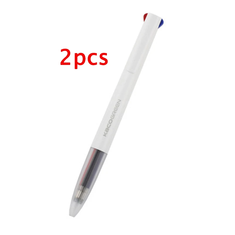 Xiaomi KACO 4 в 1 легко 4 функции ручка многофункциональные ручки 0,5 мм черный синий красный зеленый стержень сменный гелевый ручка для офиса студента - Цвет: 2pcs