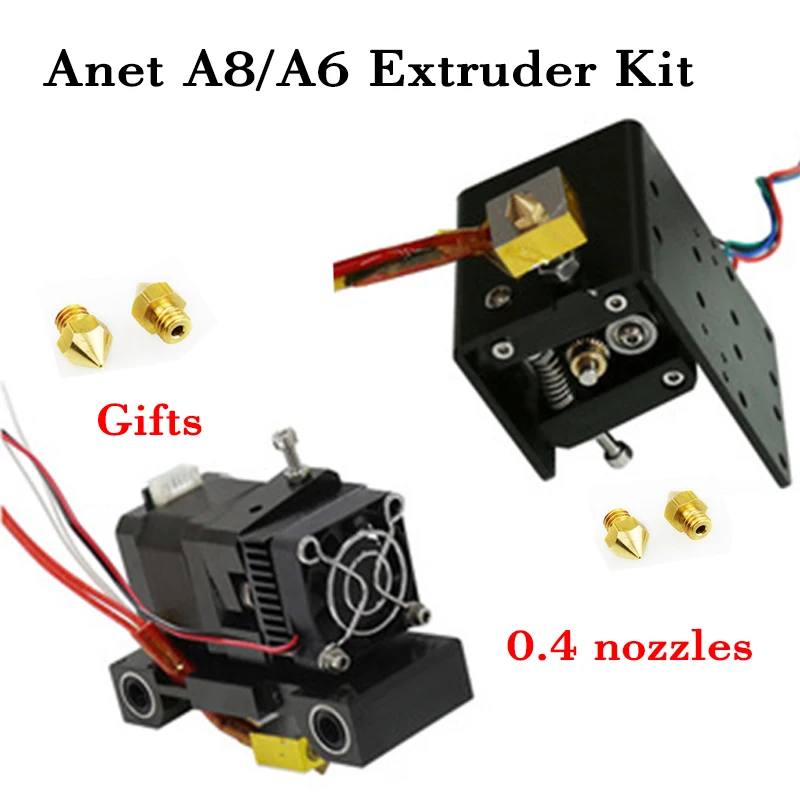 

Anet a6 a8 MK8 extruder kit 0.9A 42 stepper motors 12V J-head Hotend single head+2pcs 0.4mm nozzle for A6 A8 i3 3d printer parts