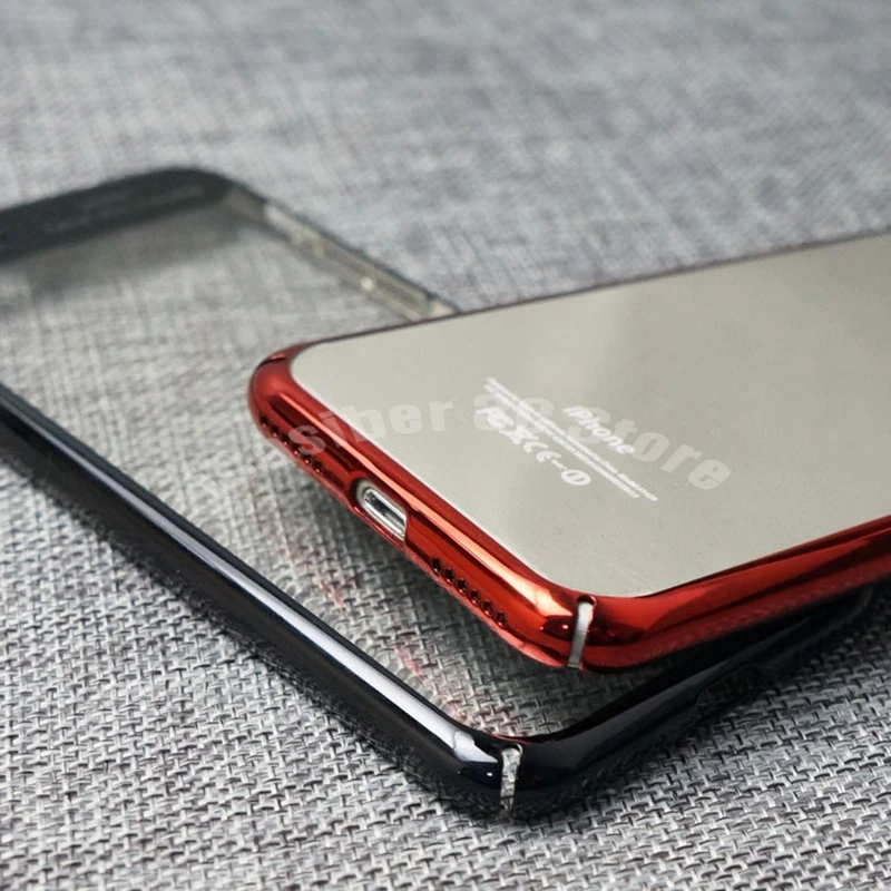 100 шт Роскошная пленка, поликарбонат чехол для Apple IPhone X 8 Plus тонкое гальваническое покрытие PC задняя крышка чехол для iPhone 6 6 S 7 Plus чехол
