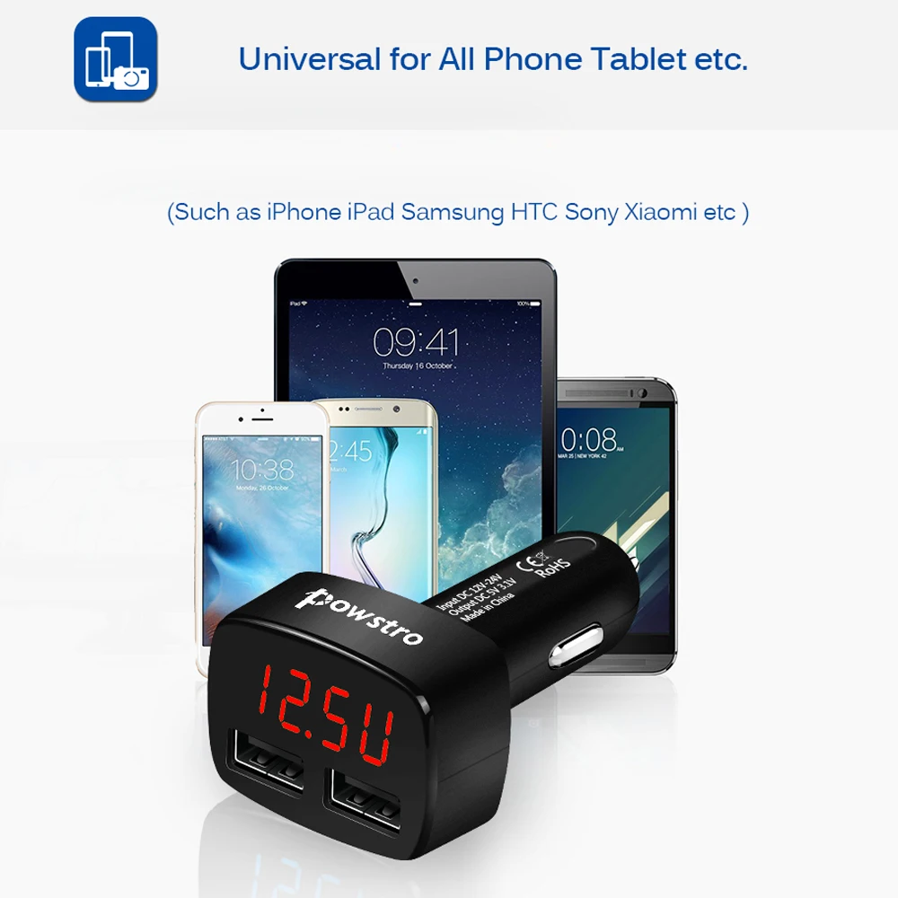 Автомобильное зарядное устройство с светодиодный USB портами 5 В 3 1 А|quick charge|charger