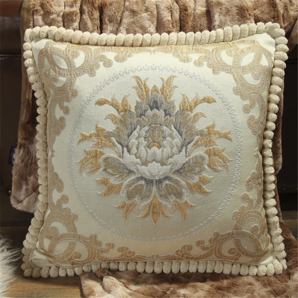 Роскошная вышивка цветок 48x48 см бархат смешивания тканевая подушка для дивана подушка для кровати наволочка домашний декор Almofada-01