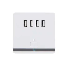4 порта USB настенная розетка зарядное устройство розетка 220 В до 5 В розетка с переключателем розетка пластина панель 86 мм* 86 мм