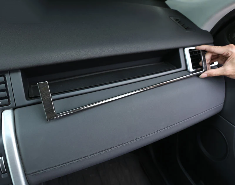 

For Land Rover Discovery Sport Car Accessories dark wood grain Co-Pilot U Shape Frame Cover Trim Sticker For LHD 2015+