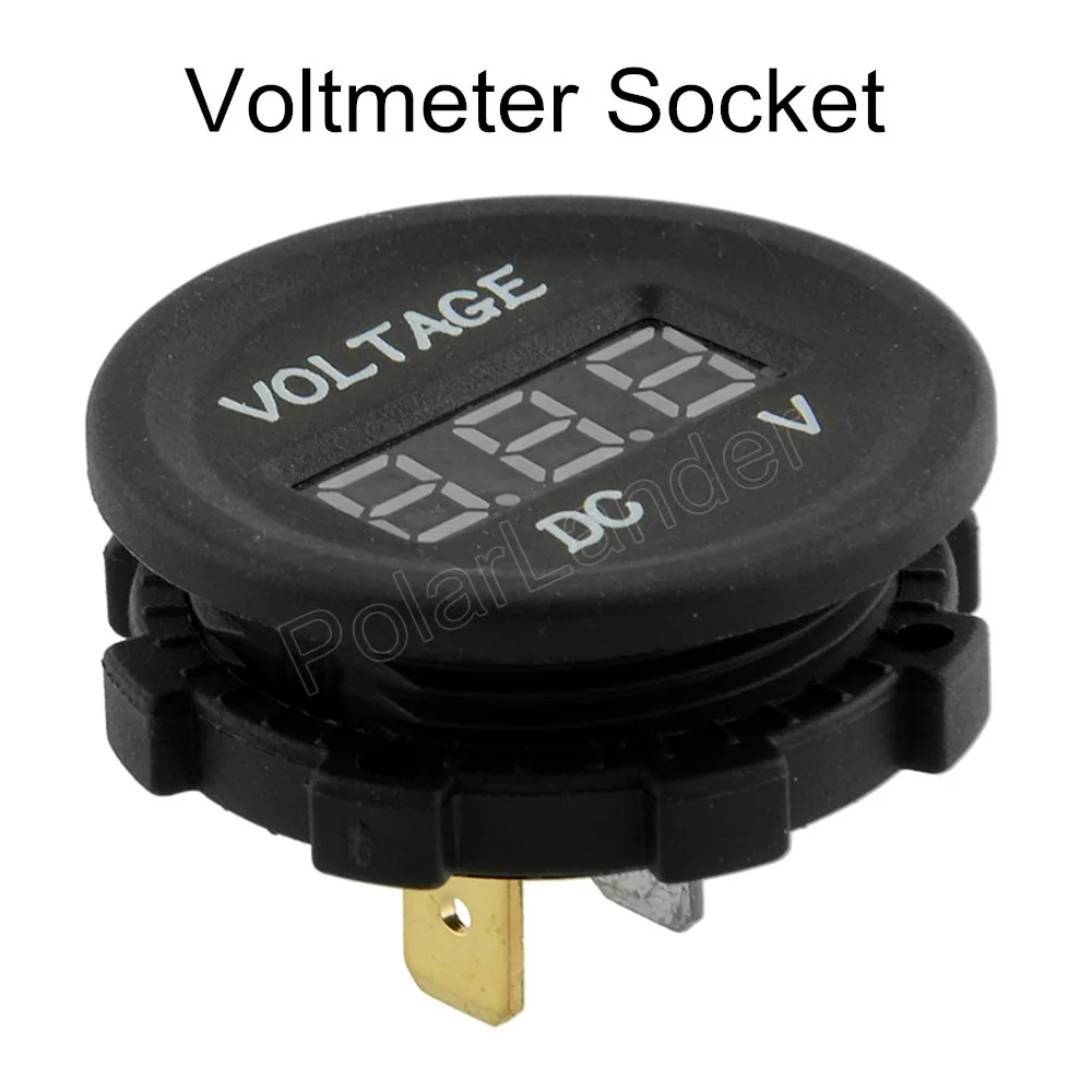 Portable 12V Car Cigarette Lighter Socket Voltmeter / Thermometer for