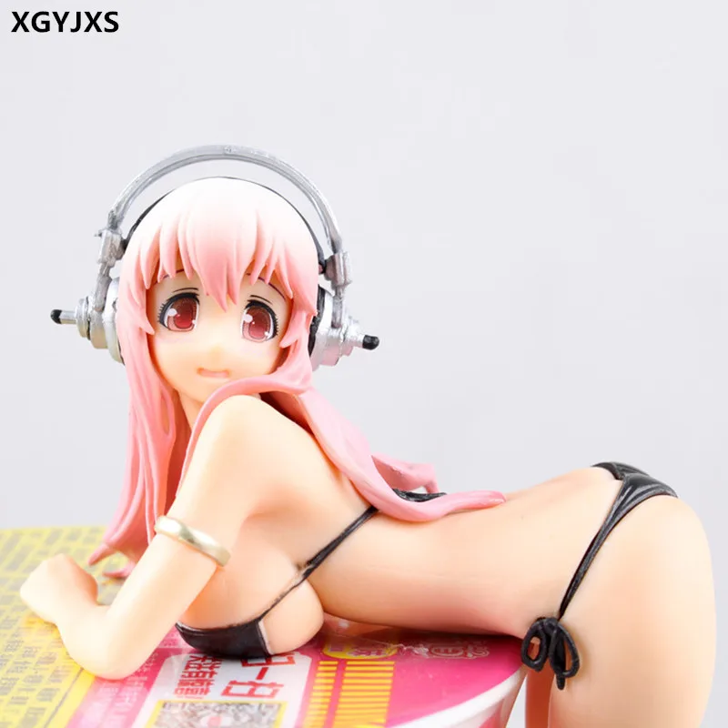 

15CM Adult And Children Toy PVC Action Figure Sexy Swimsuit Lying Posture SONY Pressing Cup Face Japanese Anime Toys Decoration