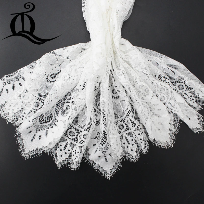 

50*160cm cool Cotton Embroidery Lace Fabric Soft Floral Embroidered Dress Scarf Screens Curtain Diy Lace White weeding dress 2