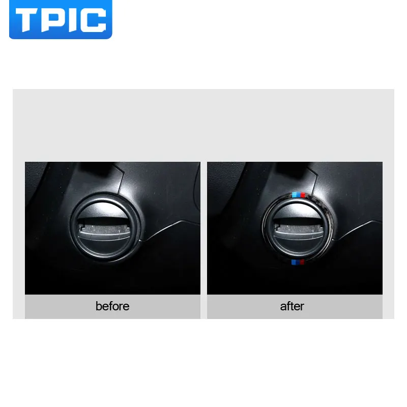 Углеродного волокна интерьера зажигания автомобиля замочную скважину кольцо украшения Обложка м полосы Накладка для BMW e60 5 серии 2008-2010 стайлинга автомобилей