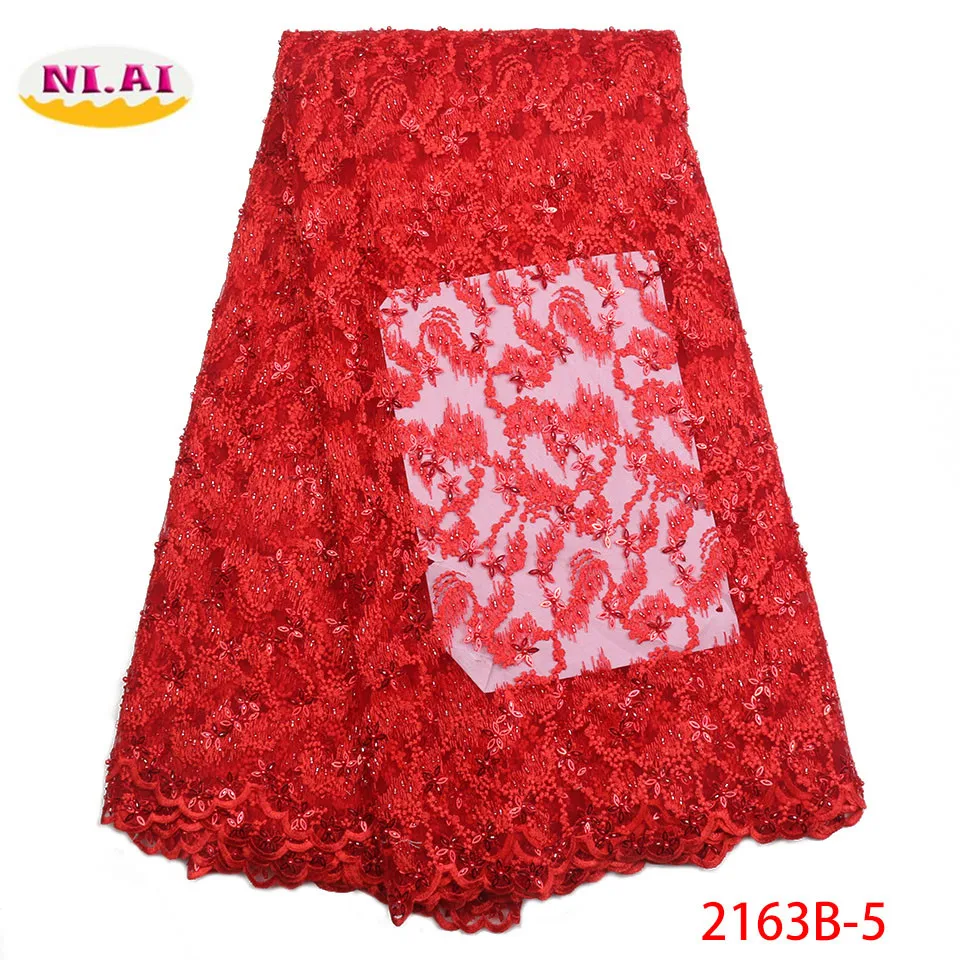 

African Stones Lace Fabric 2018 High Quality Lace French Net Embroidery Tulle Lace Fabric For Nigerian Wedding Dress XY2163B-2
