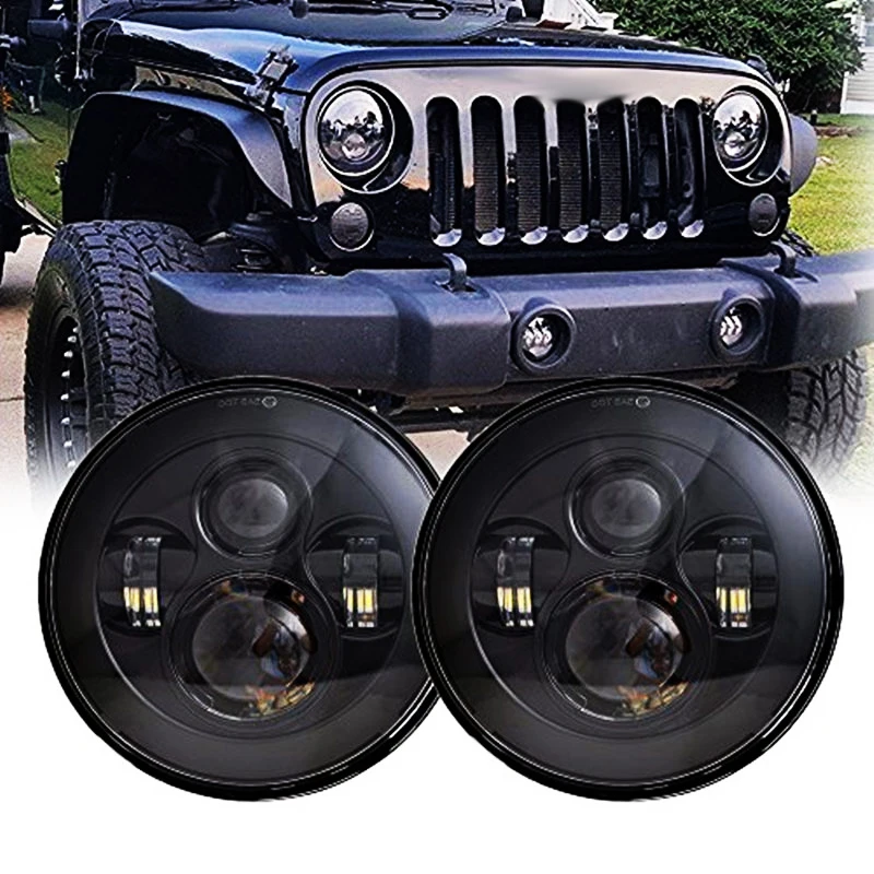 7 Inch Projector H4 Led Driving Headlight For Jeep Wrangler Jk Tj Lj