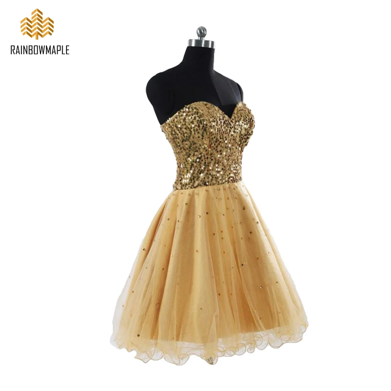 Carino Paillettes Tulle Dell'abito di Sfera Abiti Corti Prom Partito Oro  Sweetheart Bandage Indietro Vestito Da Promenade Breve Abiti Economici  Homecoming|tulle short dress|short party gownsdresses dress - AliExpress