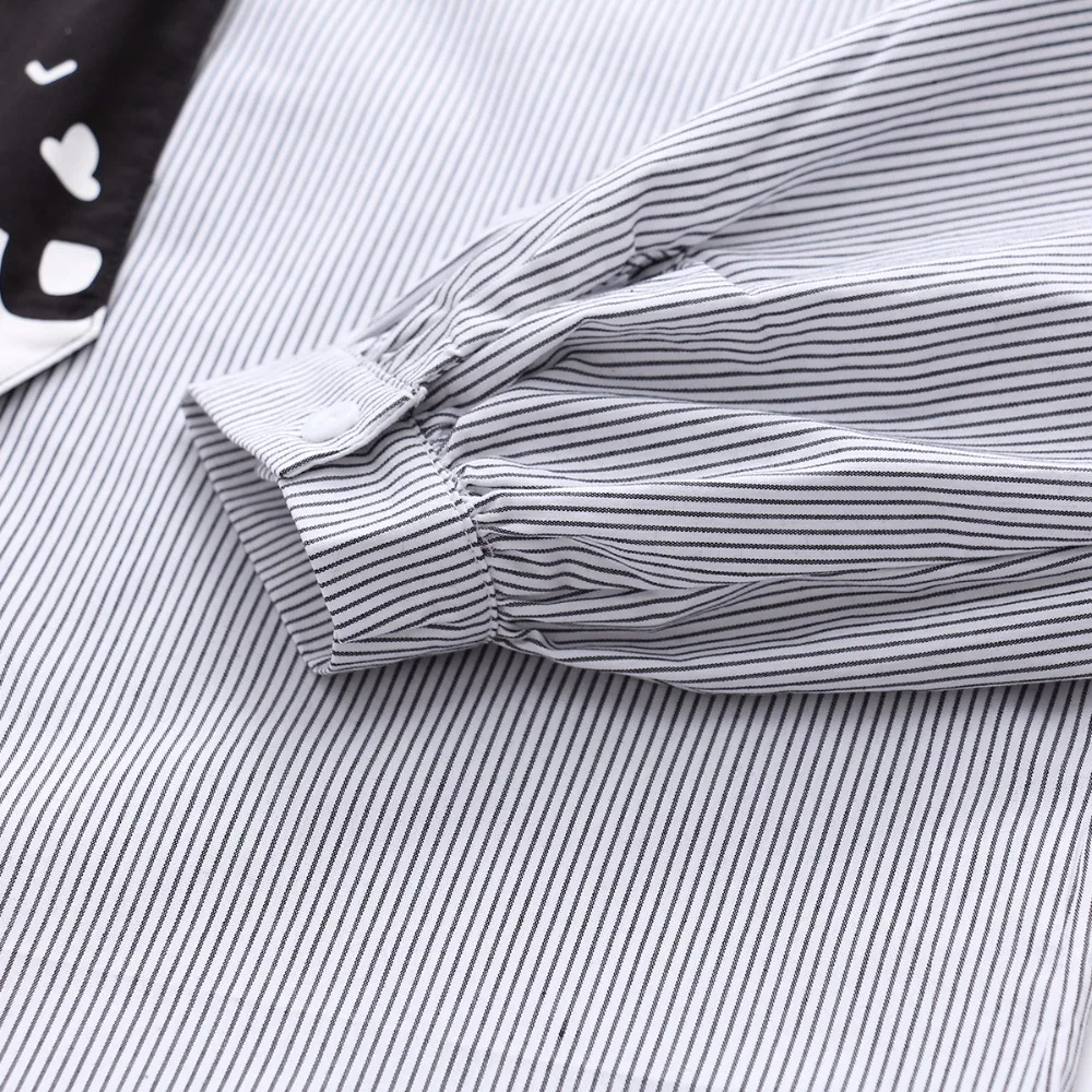 2018 spring long sleeve blouse letters printed harajaku stripe women blouses with tie turn down collar student cotton tops shirt 2018 spring long sleeve blouse letters printed harajaku stripe women blouses with tie turn down collar student cotton tops shirt