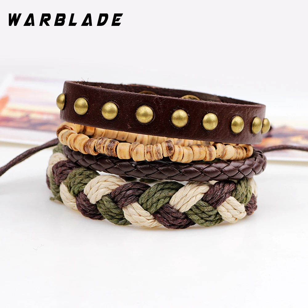 WBL новые модные Многослойные Кожаные плетеные браслеты мужские Очаровательные